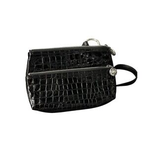 Y2K Elegant Black Crocodile-Embossed Faux Leather‎ Women's Bag
